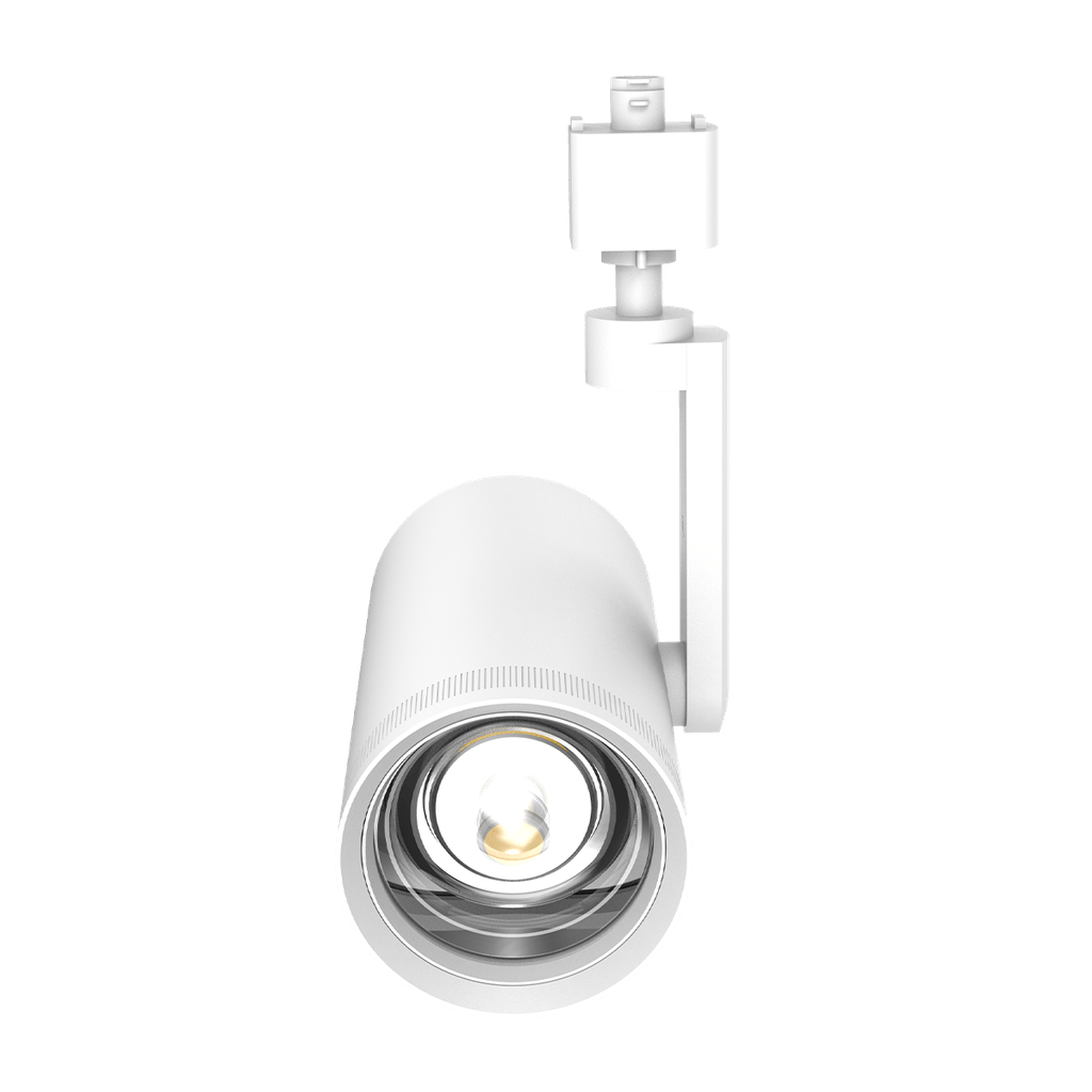 LED ZOOMABLE TRACK HEAD | 30W | AC120V | TRIAC DIMMING | 110LM/W | 5CCT ADJ: 27-30-35-40-50K | H-TYPE | ANGLE ADJUSTABLE | WHITE | RENO-TH30W-5CCT-ADJ-WH