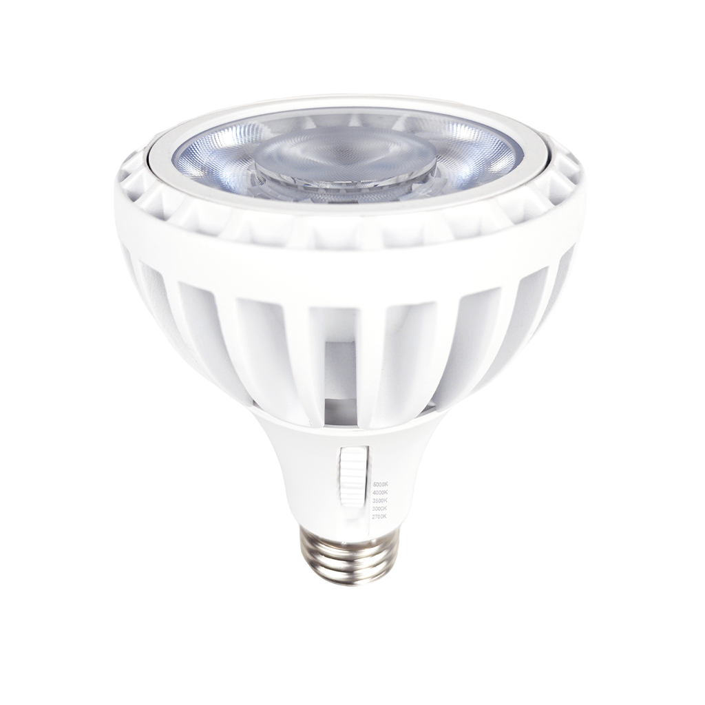 HIGH OUTPUT PAR30 BULB | 25W | 3000LM | Selectable CCT: 27/30/35/40/50K | 120-347V | ECO fees may apply | RENO-PAR30-25W-DV-5CCT-40D
