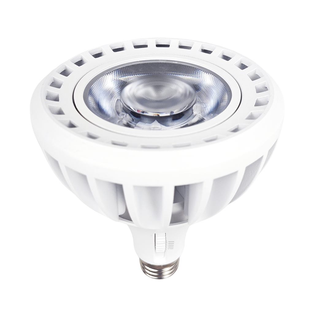 HIGH OUTPUT PAR38 BULB | 33W | 4200LM | Selectable CCT: 27/30/35/40/50K | 120-347V | ECO fees may apply | RENO-PAR38-33W-DV-5CCT-40D